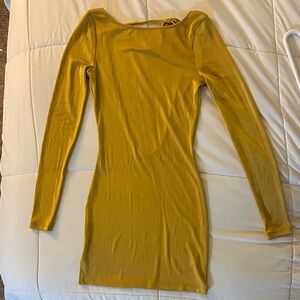 Free People Mustard Long Sleeve Dress